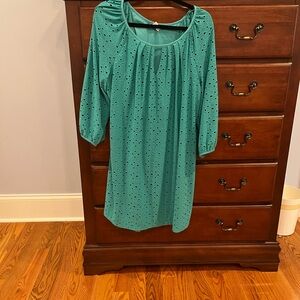 London Times Mint Green  Eyelet Women's dress